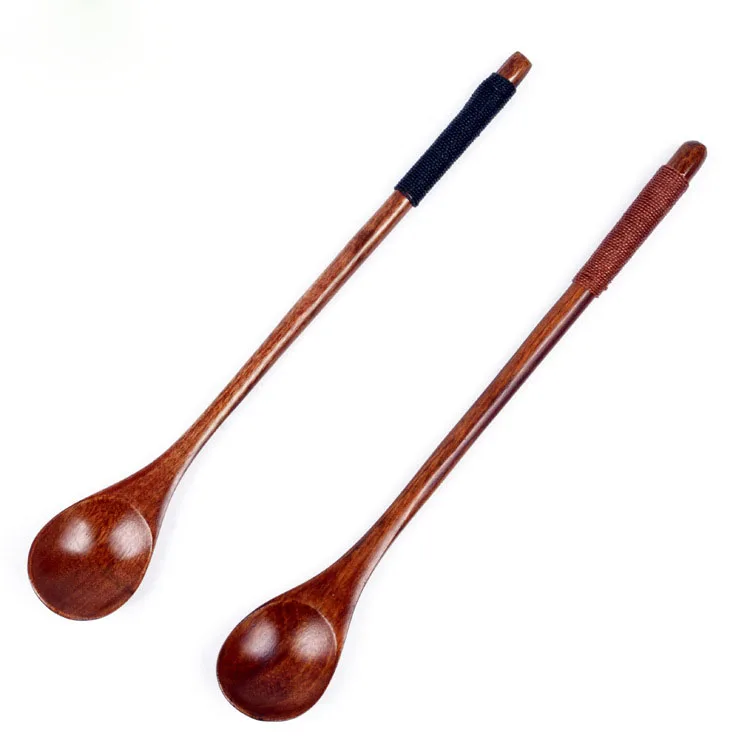 wholesale delicate kitchen using wood honey stirring spoon long handle