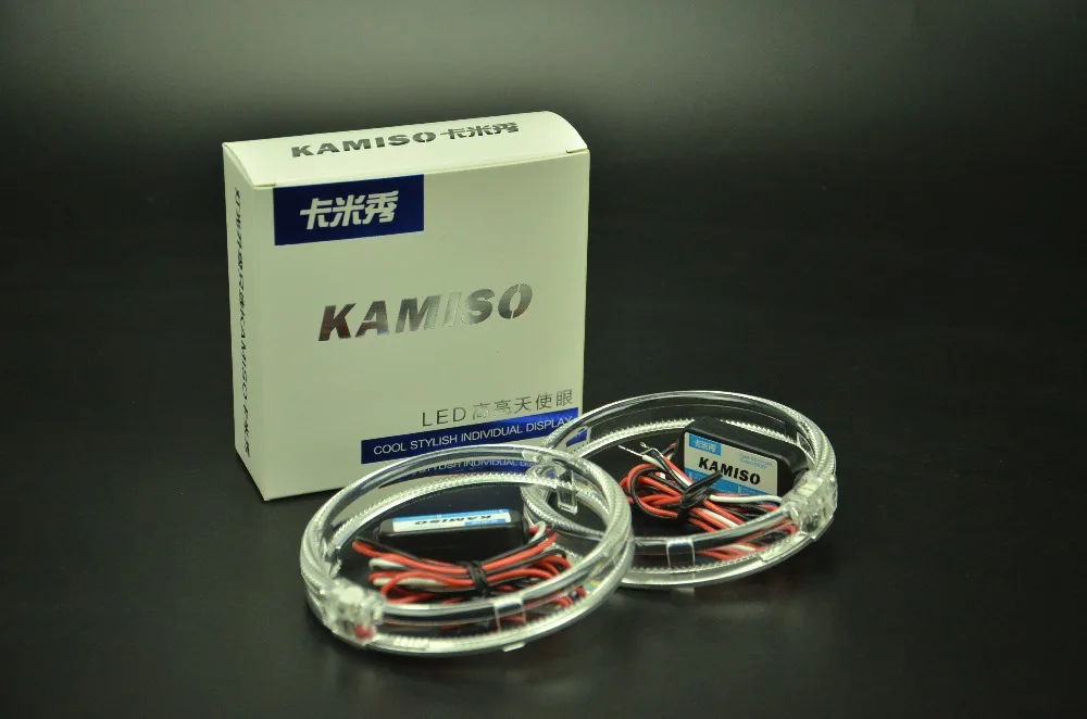 

KAMISO 3.0 inch LED Guiding Light Angle Eyes White, Red and Blue color Car Styling Daytime Running Lights