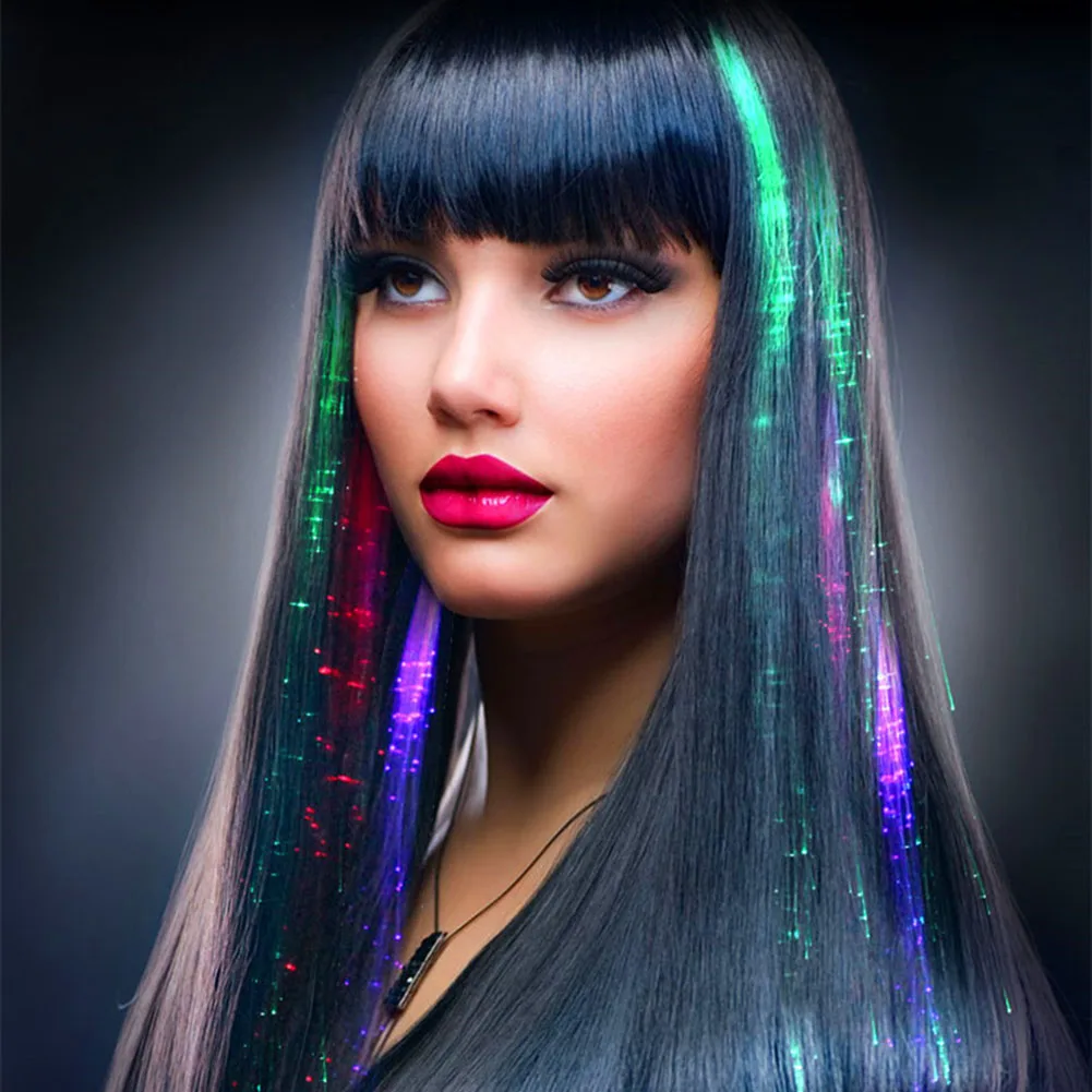 

35CM Lighting LED Hair Braid Clip Hairpin Multicolor LED Flash Light Birthday neon Party dance Celebration Supplies for Xmas