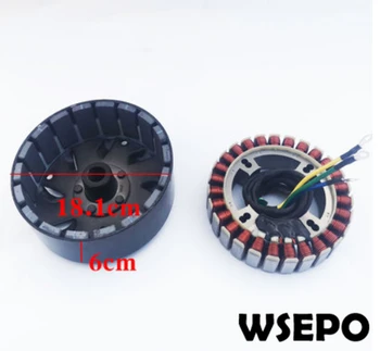 

5000 Watt 27 Pole Voltage Customized(48V/60V/72V) Stator and Rotor Kit for DC Generator fits on 19mm tapered 55mm output shaft