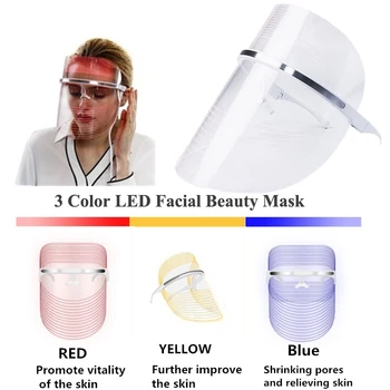 

3 Colors Photon Facial Mask Skin Rejuvenation LED Light Therapy anti-aging acne machine& Tools