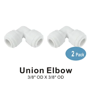 

Union Elbow 3/8" x 3/8" Quick Connect QC RO System Fittings - 2 PACK