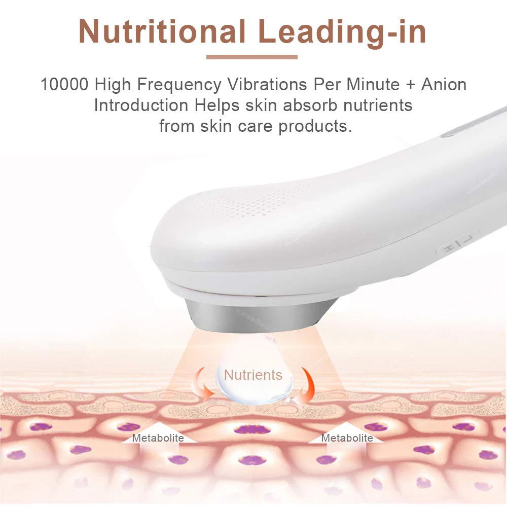  Face Cleansing Device Sonic Vibration Warming Massager Facial Nourishing Lift Toning Machine Consta