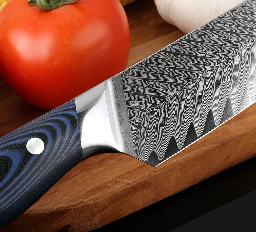  XITUO Pro Chef Knife Japanese Damascus AUS10 Steel Kitchen Knife Santoku Frozen Salmon Slicing Knif - 32917075561