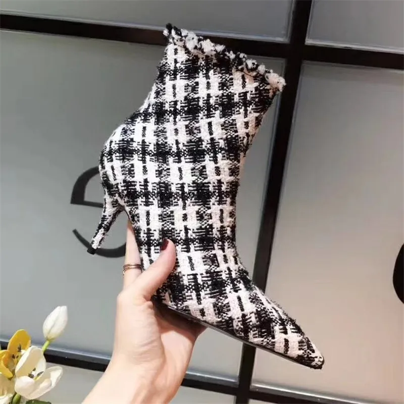 

Brand Design Women Shoes fashion breathable Autumn Brand Light casual shoes Thin High Heels Short Boots Luxury Style Ankle Boots