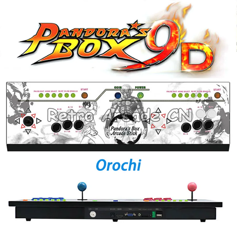 Pandora box 9d 1500 / 2222 in 1 console 2 players joystick button HDMI VGA output HD usb for pc ps3 pandora's box 5s 6s 7