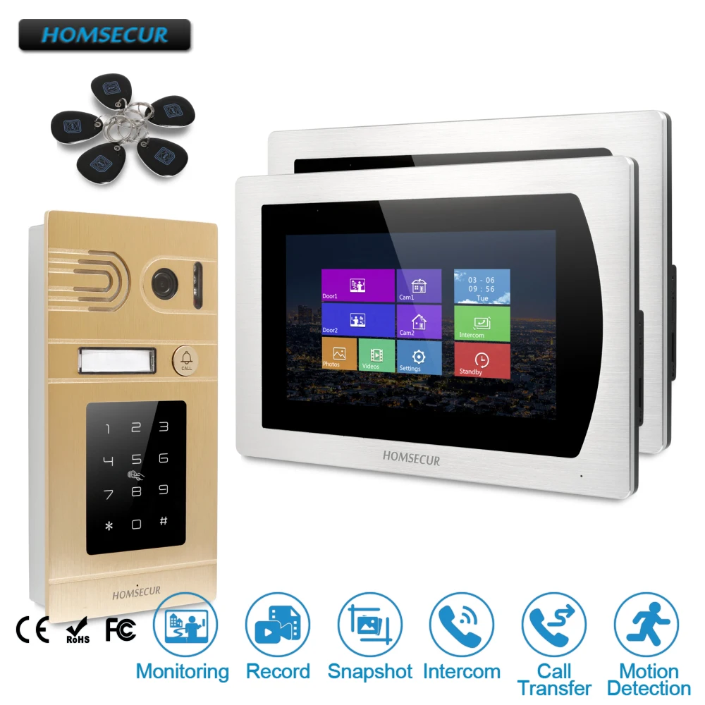 HOMSECUR 7\ Wired Video Door Entry Phone Call System Call Transfer Motion Detection for Apartment BC071-G+BM717-S HOMSECUR 7\ Wired Video Door Entry Phone Call System Call Transfer Motion Detection for Apartment BC071-G+BM717-S