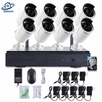 

SSICON 8CH 2.0MP Real Time Security Camera Wifi Outdoor System Waterproof P2P Wireless Surveillance CCTV Camera Kit 1TB HDD