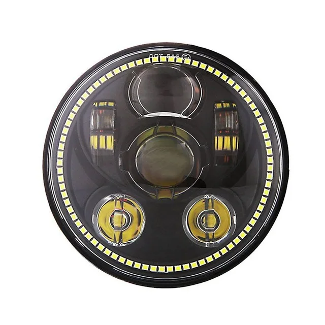 Black 5-3/" круглая фара для Harley Dyna Sportster 1200 883 запчасти указатель поворота moto 5,75 дюймов проектор светодиодный мото фара - Цвет: Black