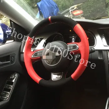 

PUOU for Audi A1A3 hand sewing steering wheel cover anti-velvet stitching hand sewing set wholesale custom Free shipping