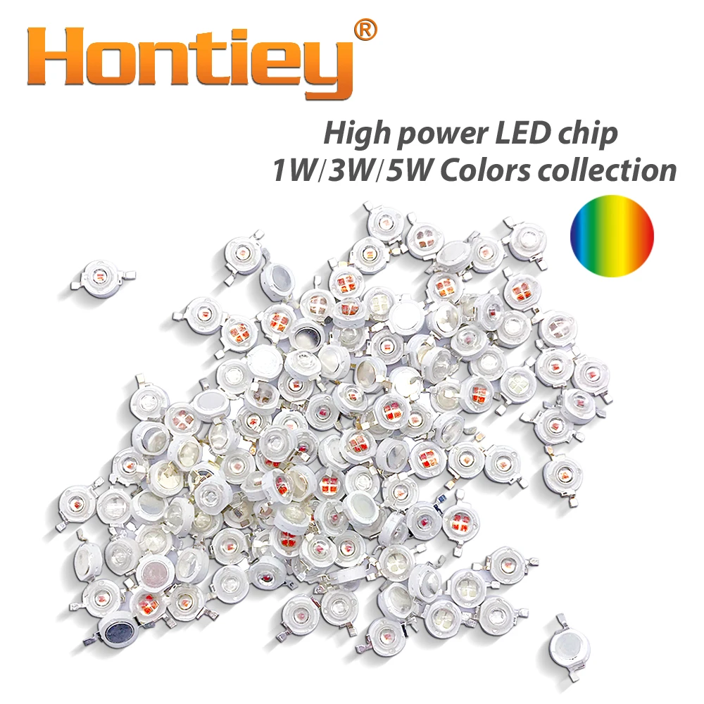 

Hontiey 30mil 45mil LED Chips 1W 3W 5W Blue Green Yellow Red Amber Orange Yellow Cyan High Power Integrated Lamp COB Matrix Bulb