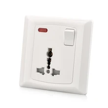 Cognag Белый ПК единственный gang 13A 250V 10A переключатель Мощность универсальная Сетевая розетка с светодиодный светильник