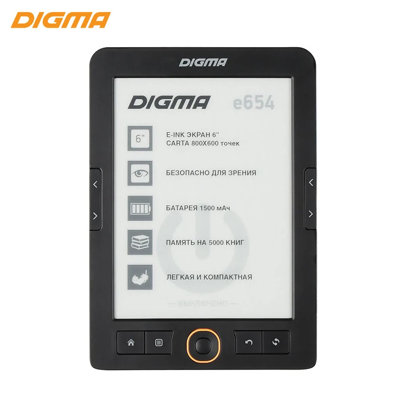 Электронная книга Digma E654 6" E Ink Carta 800x600 600 МГц/4 ГБ/microSDHC графит|Электронные книги| |