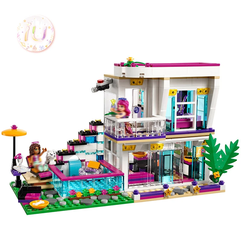 

LegoingsBELA 10498 Livi's Pop Star House Building Blocks Girls Series Toys For Children 619 Pcs Compatible 41135 Birthday Gifts