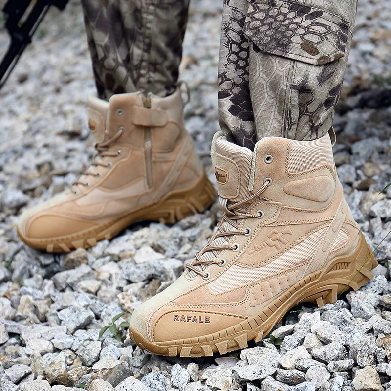 

Men Hiking Shoes Black Combat Boots Male Outdoor Sports Trekking Shoes Wearable waterproof Sneakers Men Desert Tactical Boots