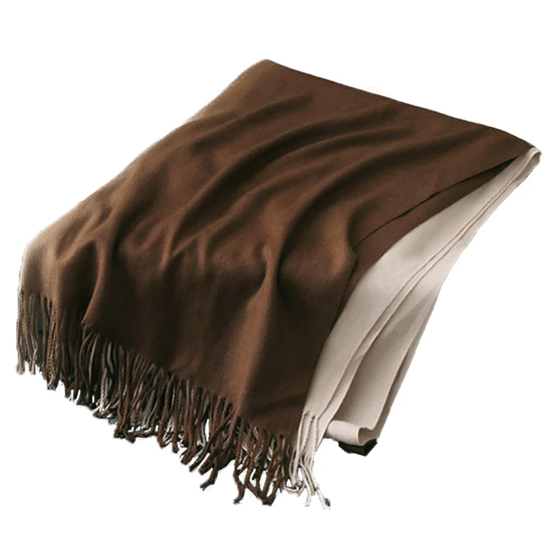 FS градиентный цвет зимний теплый шерстяной кашемировый шарф длинные шарфы женские дизайнерские Роскошные брендовые шали шарфы - Цвет: FS012 1