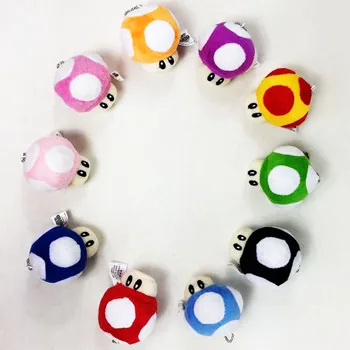 

10pcs/set 6cm Super Mario plush toys color Mario mushrooms plush doll Mushroom Stuffed Doll Soft Baby Toys Gift