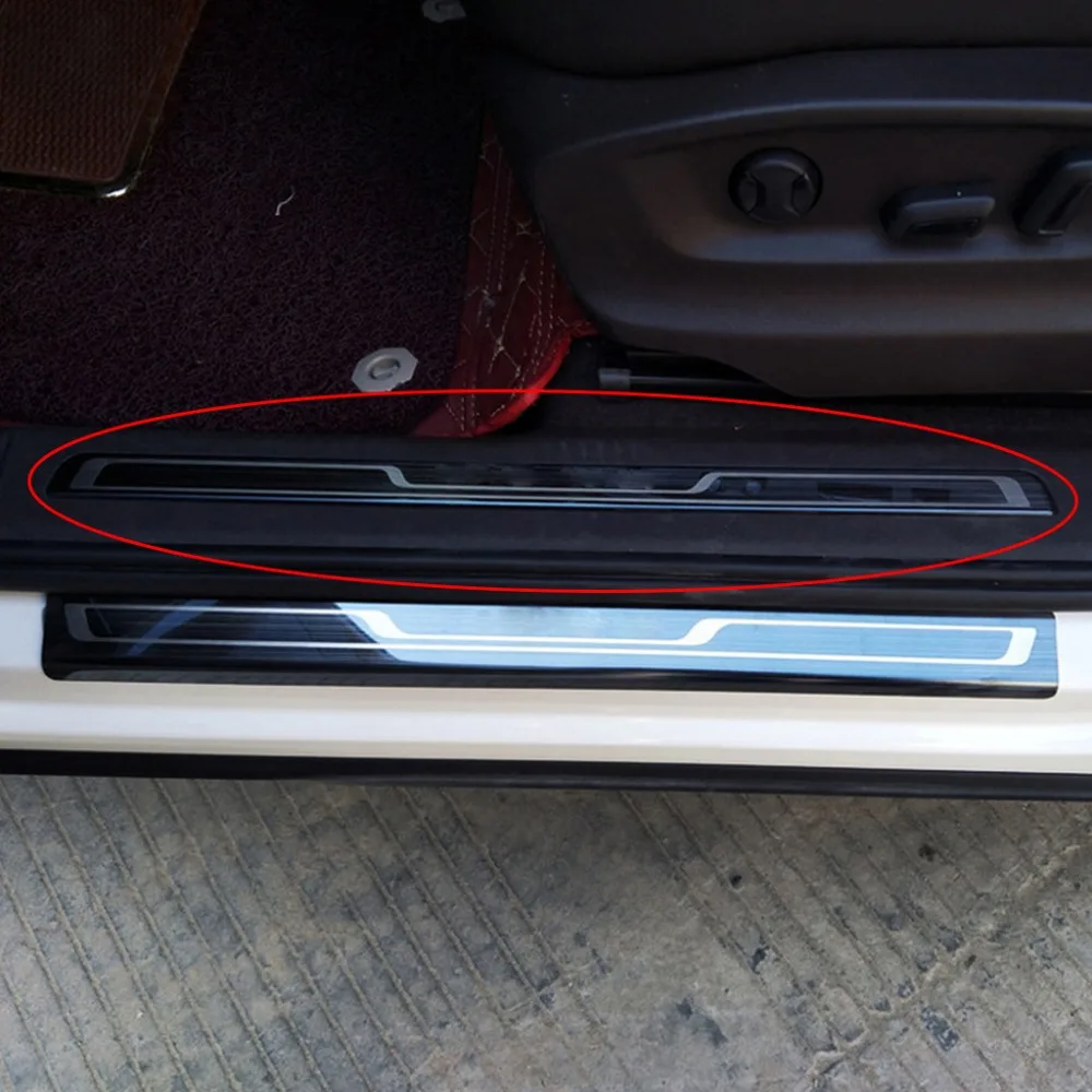 4PCS SET Car Door Scuff Plate Pedal Sill Trim For Volkswagen VW Tiguan MK2