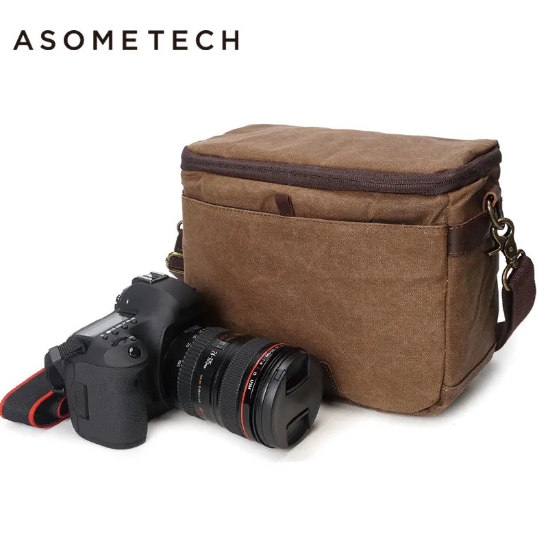 Лучший Хорошее качество профессиональных DSLR холст Камера сумка для путешествий Фото Сумка рюкзак на одно плечо для sony Canon Nikon Olympus