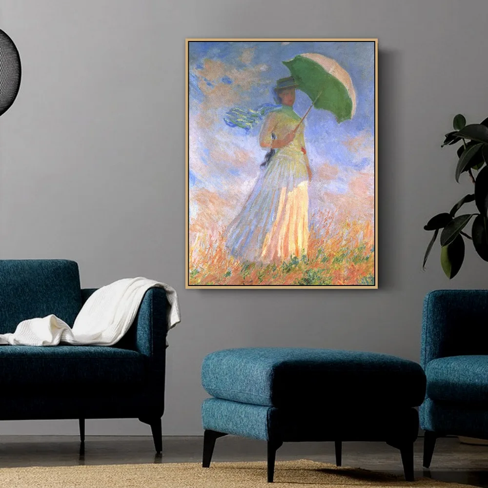 Monet - Woman with Parasol 60 x 80cm-001