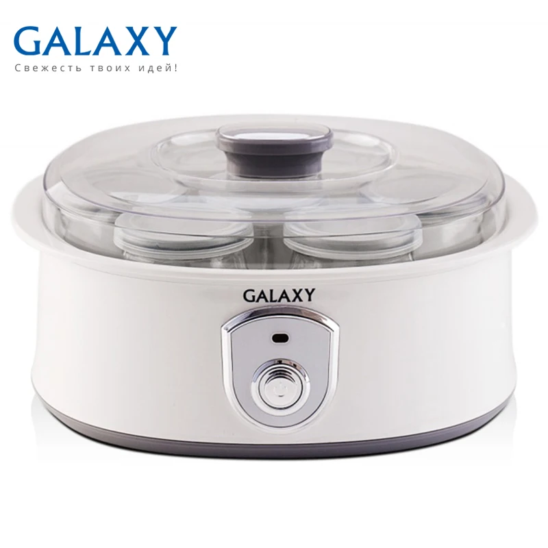 Йогуртница Galaxy GL 2690(Мощность 20 Вт, 7 стеклянных стаканов по 200 мл с крышками, индикатор работы