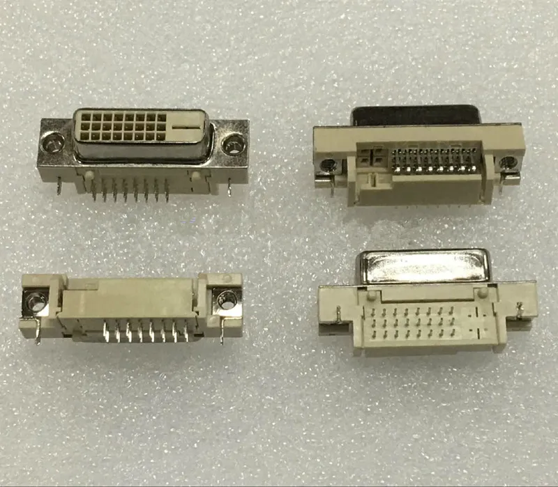 Разъем DVI 24 + 1 гнездовой разъем типа сварной платы штырьковый белый припой
