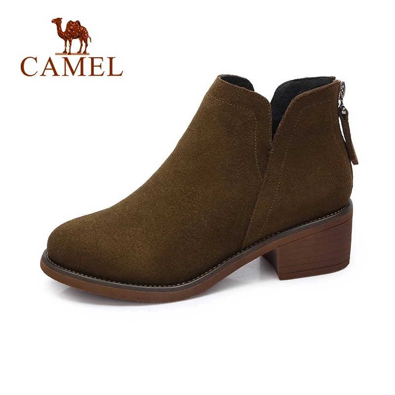 CAMEL/короткие сапоги женские зимние полусапожки Новые простые ботильоны в