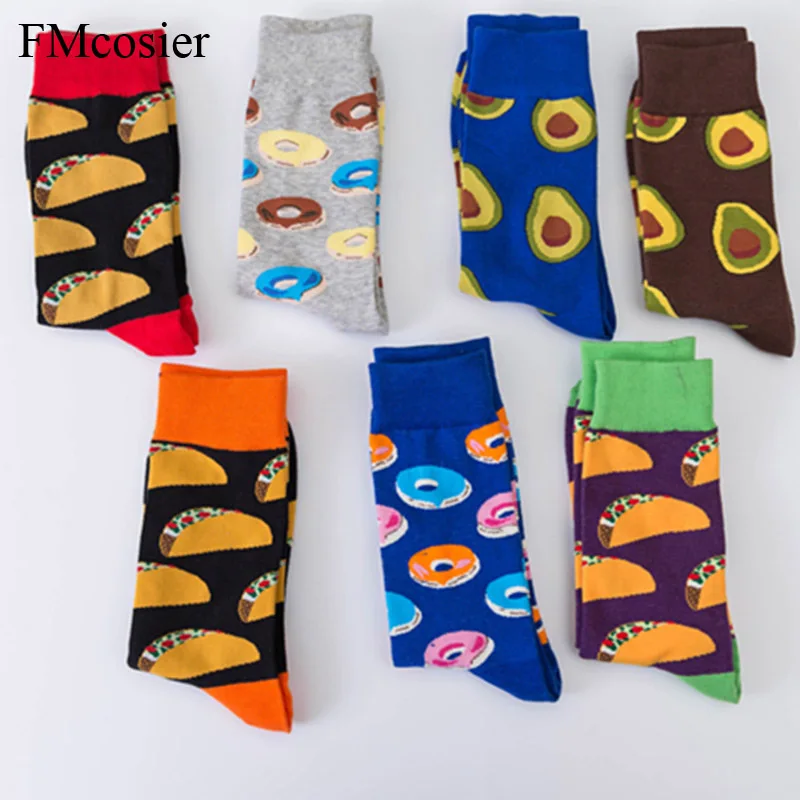 7 пар Мужская хлопковая Книги по искусству Повседневное Веселые красочные экипажа Happy Socks для Для мужчин Для женщин Для мужчин носки Meias Sokken