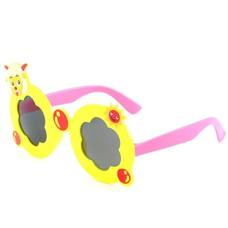 

ZXTREE Cartoon Sunglasses Girls Children Glasses Lens Boys Silicone UV400 Kids sheep Sun glasses Child Mirror Baby Eyewear Z346