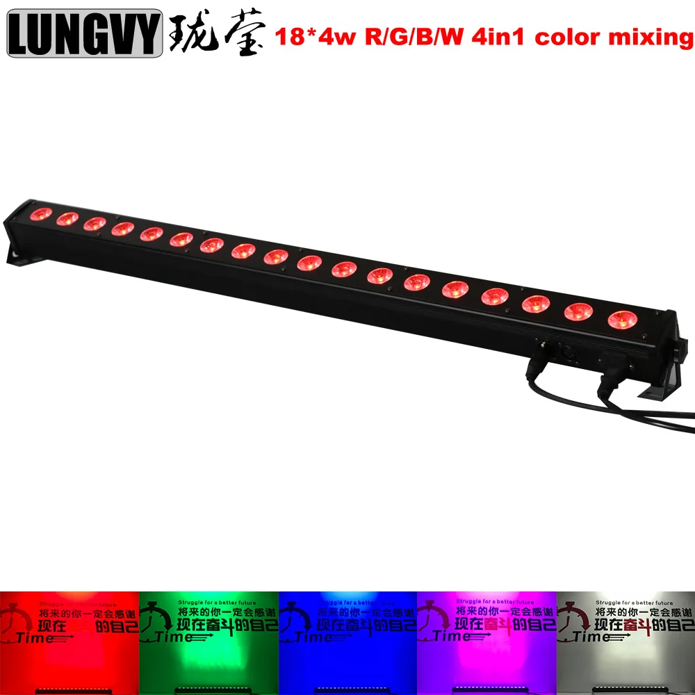 

Free Shipping 2018 Wall Washer 18X4W RGBW 4in1 LED Wall Washer Line Bar Beam Wash Strobe Lights
