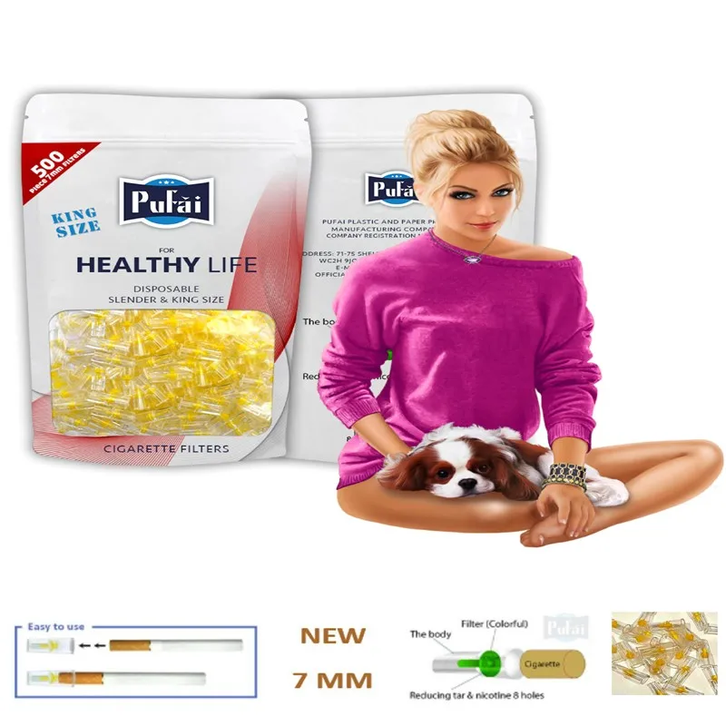 

Pufai Slender Cigarette Filters King Size Compatible 7mm 500 Per Pack