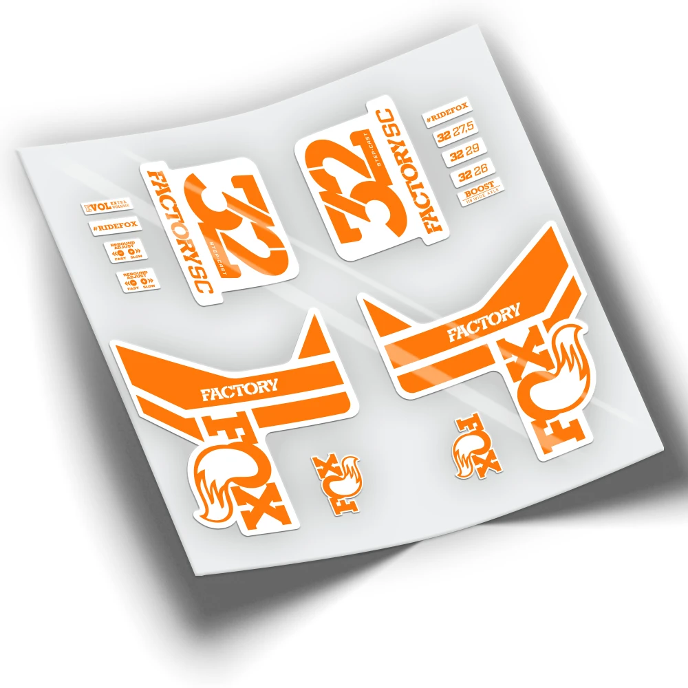 Kit Completo Di Adesivi Compatibili Per Accessori Da Ciclismo Fox 32 Step Cast Series Wp239