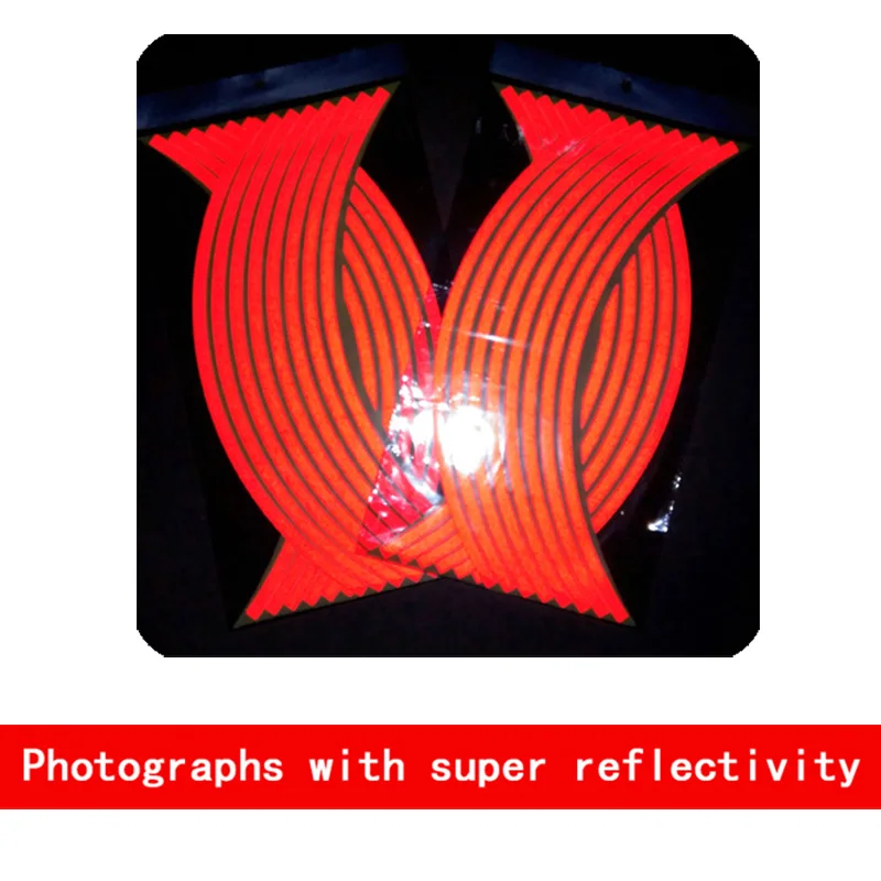 

Red Motorcycle 18 Inch Wheel Sticker Steel Ring Stickers Tire Reflective Stickers