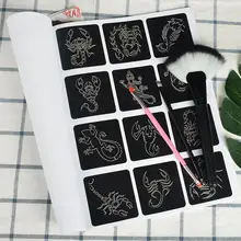 357 шт Блестящий детский трафарет для тату с кистью, набор для вечерние шоу, фестиваля, аэрограф, трафареты для татуировок хной, Sjabloon, набор с блестками