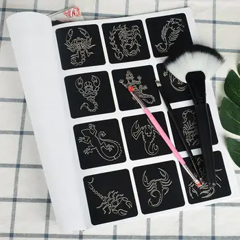 

357pcs Glitter Tattoo Kids Stencil with brush Set for Party Show Festival Airbrush Henna Tattoo Stencils Sjabloon Glitter Kit