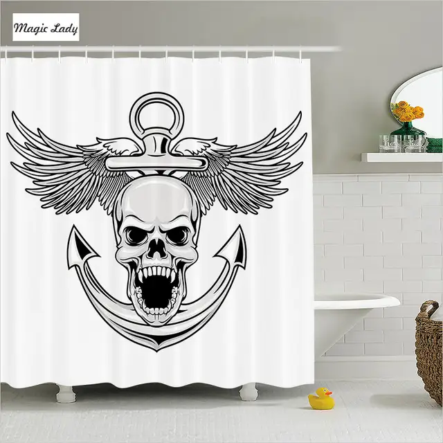 Online Shower Curtain Skull Bathroom Accessories Anchor Eagle Online Shower Curtain Skull