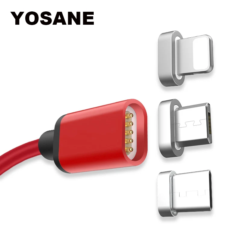 

Magnetic Cable Charger USB Type C/IOS/Micro usb LED Nylon Braided Magnet Charging Wire For iPhone X 8 7 6 5 Android Mobile Phone