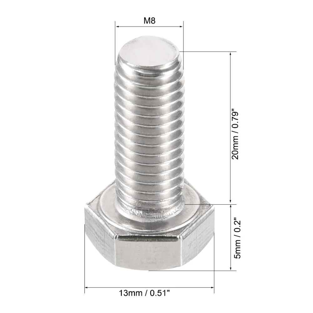 uxcell 304 Stainless Steel Shoulder Bolt 13mm Shoulder Dia 20mm Shoulder Length M10 Thread 2PCS