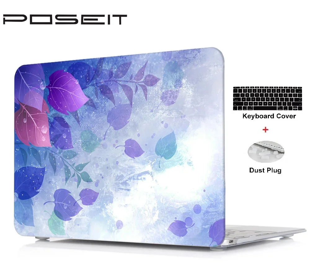 

New Color print plastic hard shell+Keyboard Cover+Dust Plugs For Macbook Pro 13 15 Retina 12 13 15 Air11 13 Touch Bar 13 15 inch