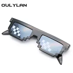 Oulylan Новый 8 бит мозаичные солнечные очки Для мужчин Thug Life справиться с ней очки Для женщин вечерние очки Винтаж мозаика Пиксельная очки