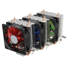 Dual LED CPU Fan Heatsink Radiator 9cm For Intel LGA775/1155/1156/1150 AMD High Quality Computer Cooler Cooling Fan For CPU