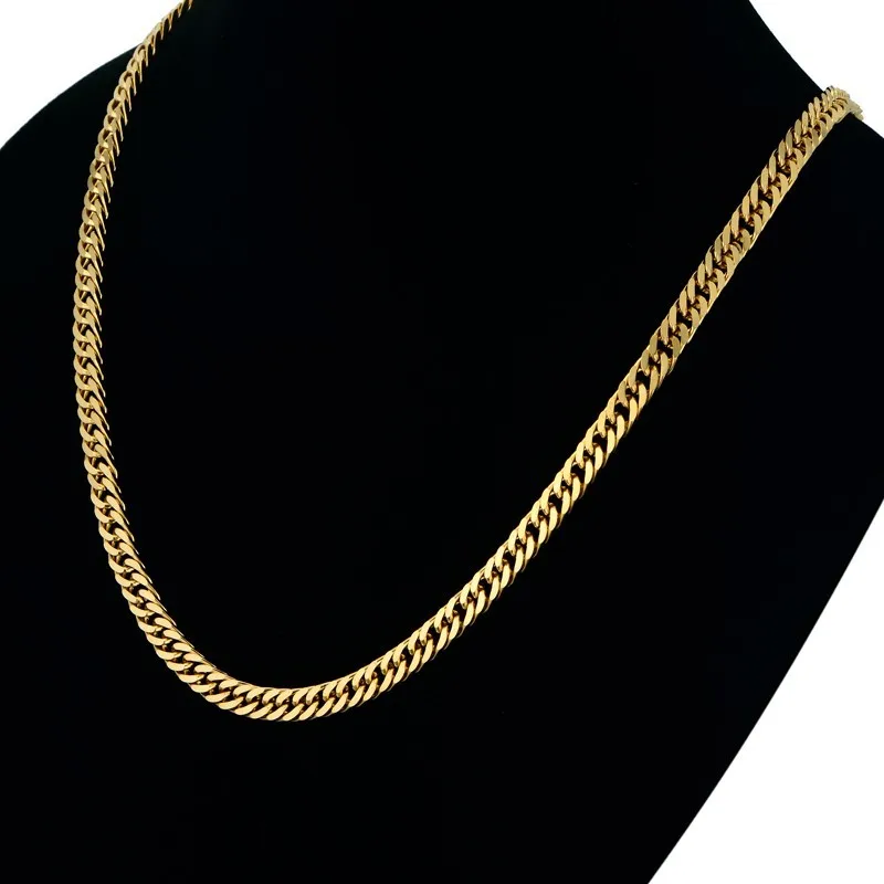 Золотая цепочка для мужчин из нержавеющей стали золотого цвета, кубинские звенья, мужские ожерелья в стиле хип-хоп, ювелирные изделия,, Ketting, Прямая поставка