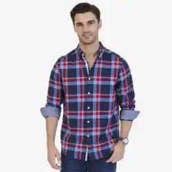 Nautica Camisa manga larga Куадрос Ropa Hombre Azul