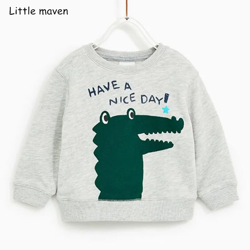 

Little maven children brand baby boy clothes 2018 autumn new arrivals boys cotton animal letter print t shirts C0115