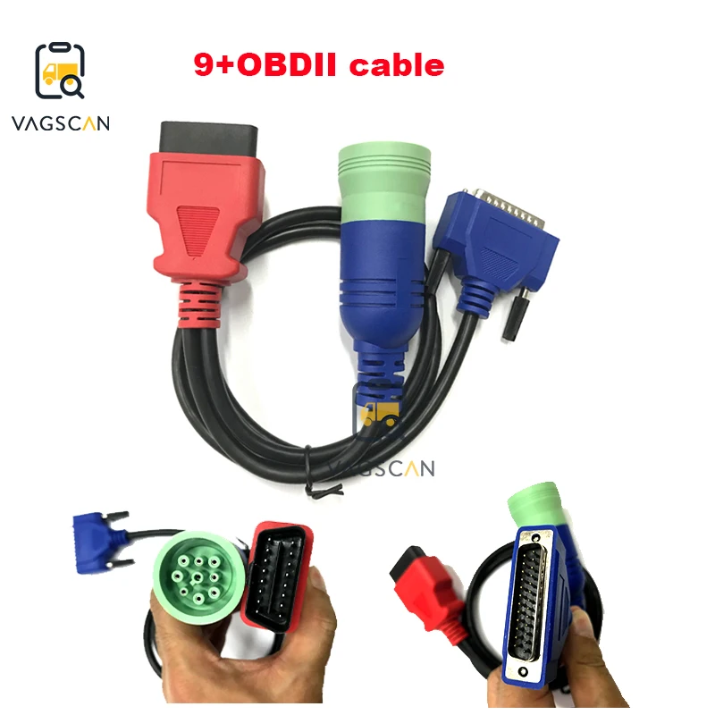 10 шт./лот кабель OBDII к 9-контактному J1708 J1939 J1962 Auto Diesel DG-DPA5-9OBDII-CABLE | Автомобили и