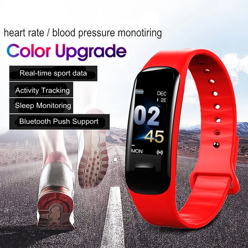 

Wearpai C1Plus Fashion ColorScreen Wristwatch water resistant Autodate HeartRate Monitor Fitness Smart SportWatch for women