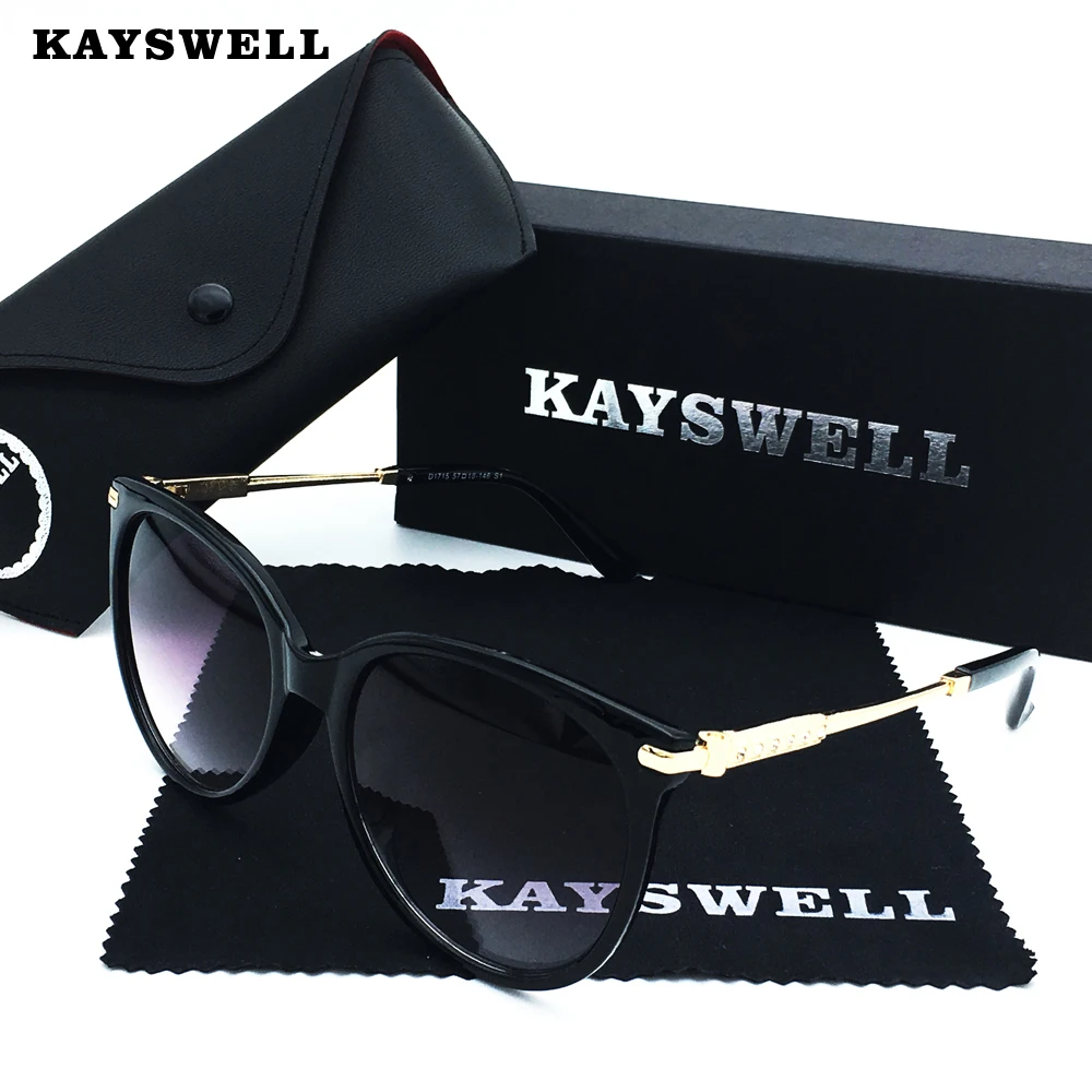 

KAYSWELL Fashion Sunglasses Women Brand Designer Vintage Sun Glasses With Free Boxes D1715
