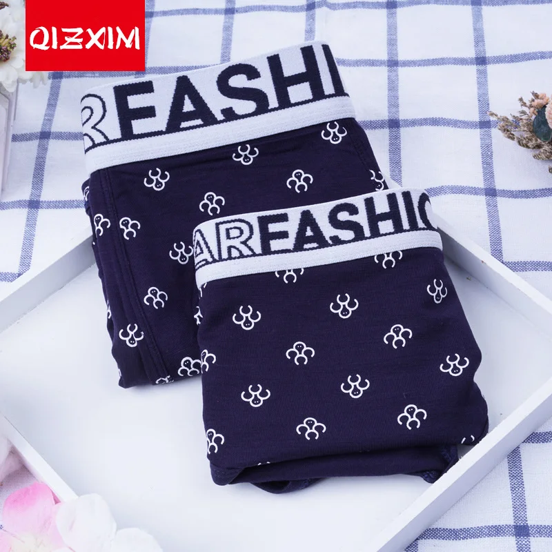 Мужские и женские трусы боксеры QIZXIM с цветочным принтом нижнее белье для