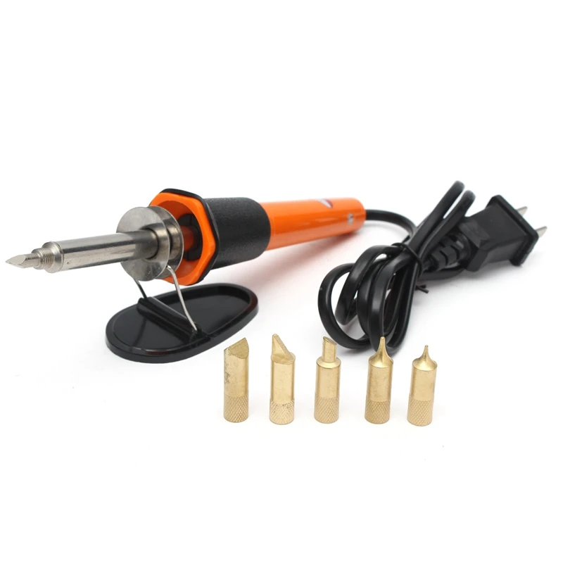Best Price AC 110V 30W Pyrography Kit 5 Tips Soldering Iron Welding