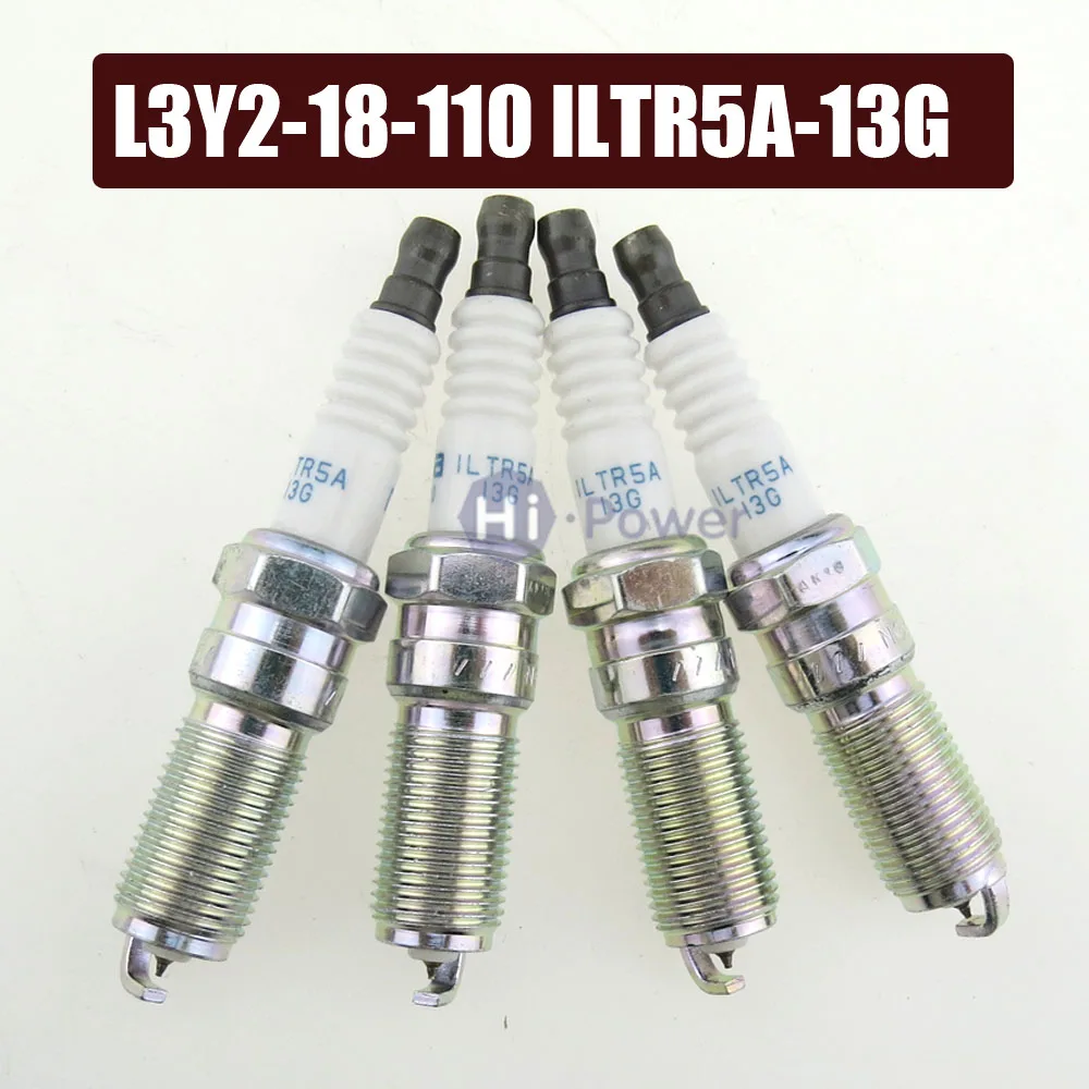 4pcs Car Iridium Spark Plug for Mazda 3 5 6 CX-7 Tribute 2.5L ILTR5A13G L3Y218110 L3Y2-18-110 ILTR5A-13G